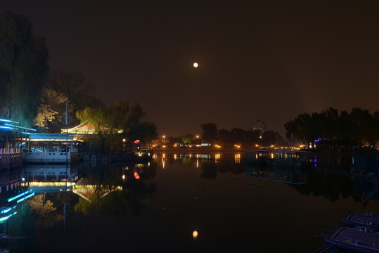什剎海夜景 賞月