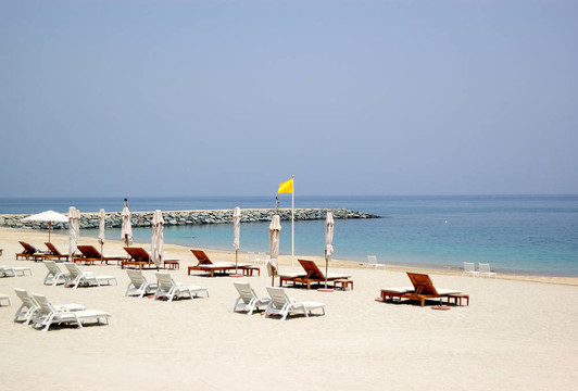豪華酒店的海灘；Fujeirah；UAE