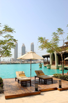 迪拜市中心的酒店娛樂區(qū)；UAE