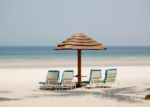 豪華酒店的海灘；阿吉曼；UAE