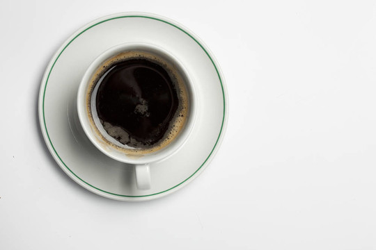 在白色背景上coffecup