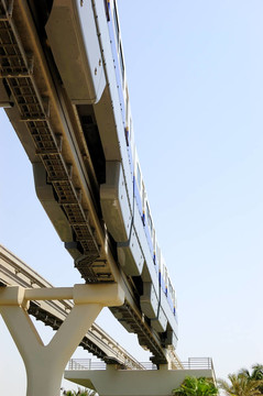 棕櫚島單軌列車；迪拜；UAE