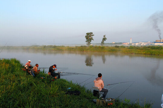 黑龍江 黑河 垂釣 釣魚(yú) 江水