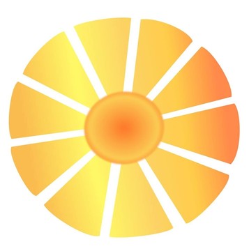 太陽與大的抽象射線