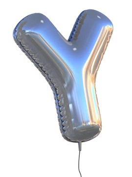 字母Y氣球3D插圖