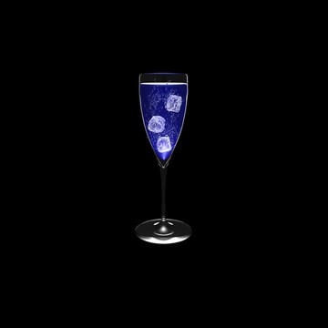 酒玻璃與黑色隔離