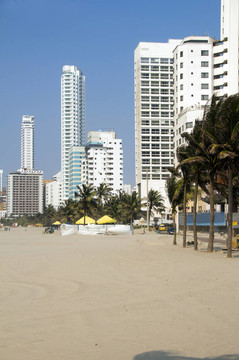 高層建筑Bocagrande海灘卡塔赫納哥倫比亞南