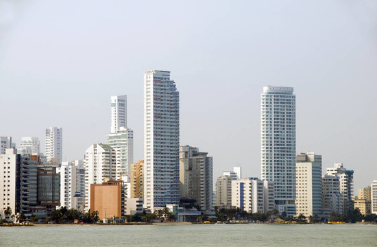 高層建筑Bocagrande海灘卡塔赫納哥倫比亞南
