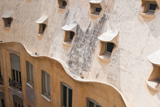 Casa Mila的房子的細(xì)節(jié)（拉佩德雷拉）；巴塞羅那；西班牙