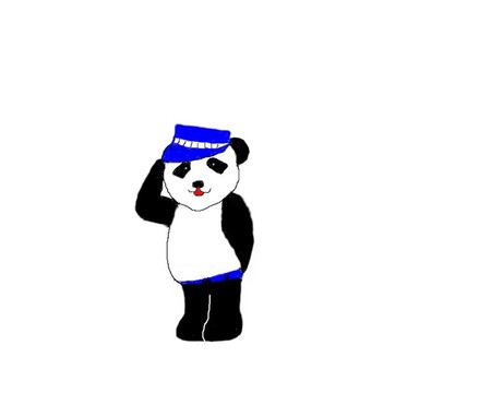 戴著警察帽的熊貓