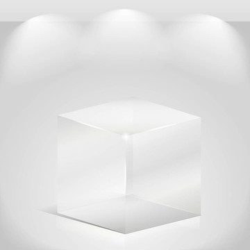 透明的玻璃立方體