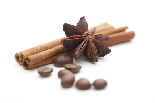桂皮和八角茴香和咖啡豆
