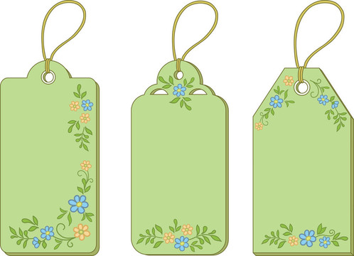 帶花圖案的標(biāo)簽