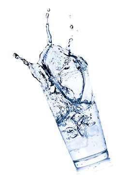 水濺在玻璃上