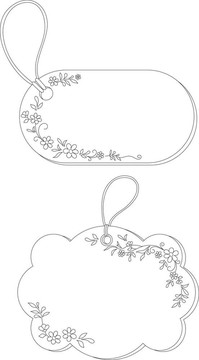 花卉圖案標(biāo)簽；輪廓