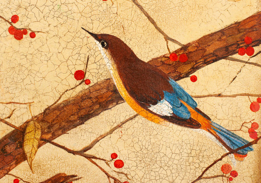 樹(shù)枝上畫(huà)鳥(niǎo)