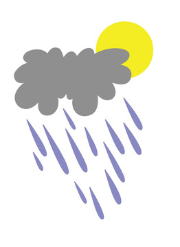 白色背景雨廓；插圖