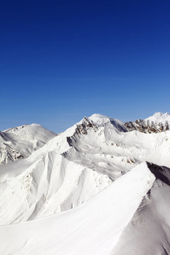 雪山。高加索山；格魯吉亞；Gudauri。