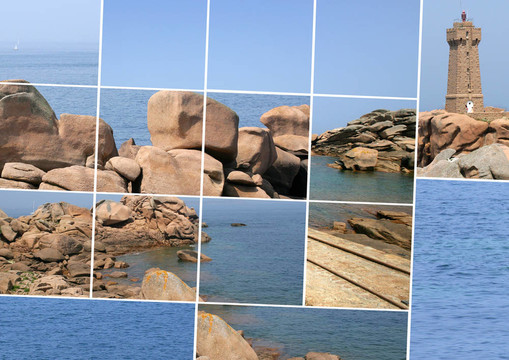 石頭燈塔；巖石和大海