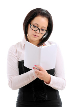 拿著書的女人