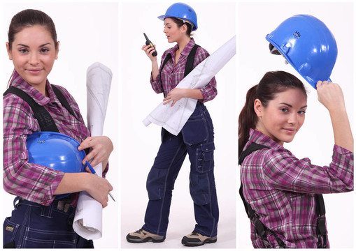 自信的女性建筑工人