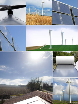 太陽(yáng)能電池板和風(fēng)力發(fā)電機(jī)