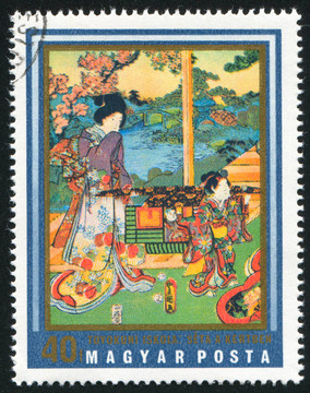 在花園里散步