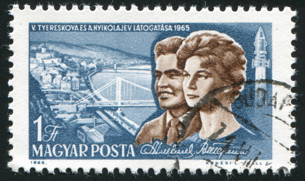 匈牙利？大約1965：郵票印制的匈牙利；展示了Nikolayev；Tereshkova和布達(dá)佩斯的觀