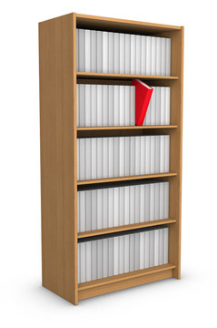 在圖書館的書