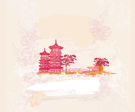 亞洲景觀舊紙