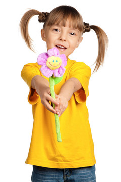 女孩與花