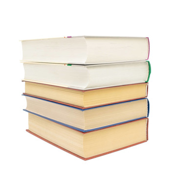 白色背景下的五本書