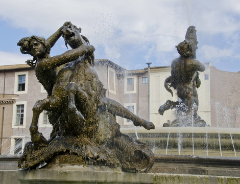 Fontana delle Naiadi在羅馬；意大利