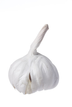白色背景上的一個(gè)大蒜。