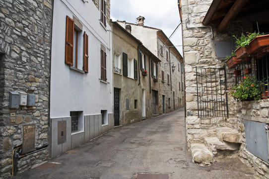 小巷。博比奧。Emilia Romagna。意大利.