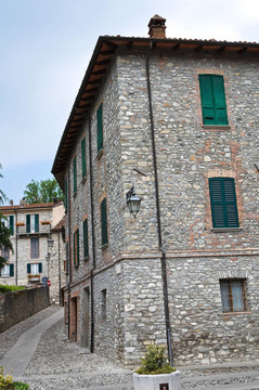 小巷。博比奧。Emilia Romagna。意大利.