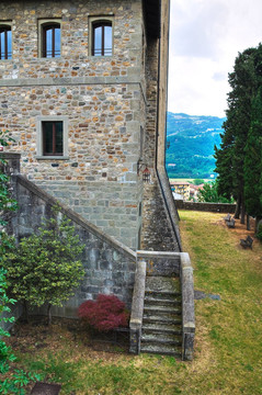 馬拉斯皮納Dal Verme城堡。博比奧。Emilia Romagna。意大利.