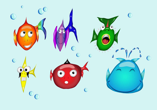 魚和鯨魚微笑集