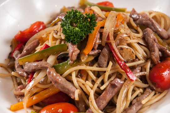 黑椒牛肉意大利直身面