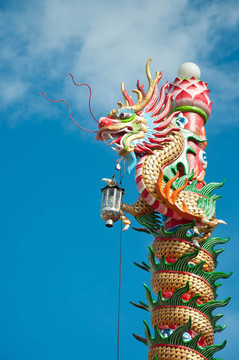 中華寺中國(guó)式龍雕像