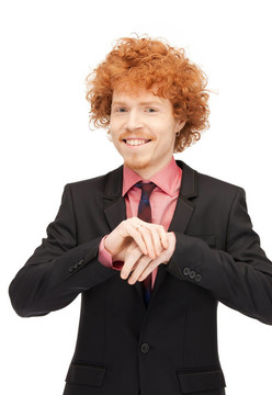 英俊的男人表達(dá)tryumph