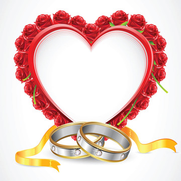 一對Rose Heart的戒指