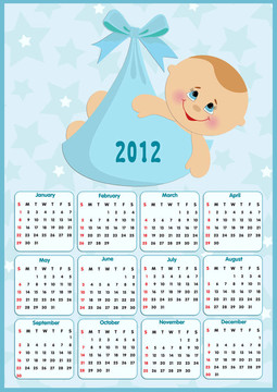 嬰兒日歷為2012