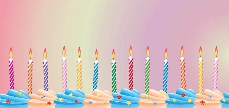 一排生日蠟燭