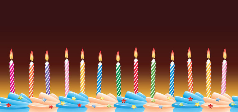 一排生日蠟燭