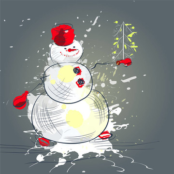雪人圣誕卡