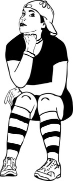 男孩在綁腿