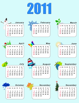 calendar_vertical 2011季