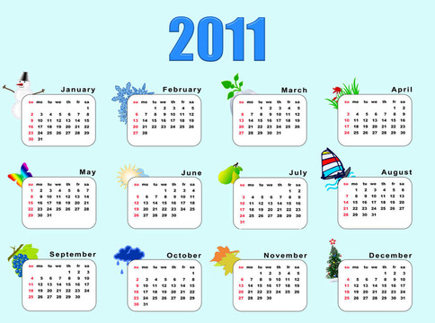 calendar_horizantal 2011季