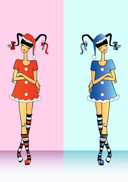 兩個少女的剪影